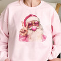 Retro Bubblegum Santa Peace Sweatshirt Christmas Santa Clause Bubblegum Blowing Pullover Santa Peace Sign Retro Christmas...