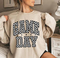 Retro Checkered Game Day Sweatshirt, Checkered Game Day Sweater, Game Day Checkered School Sport Shirt, for Men and...