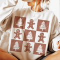 Retro Checkered Gingerbread Man Tshirt Sweatshirt, Cute Checkered Xmas, Tree Cake Shirt, Holiday Season , Unisex Sweater...