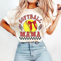 Retro Checkered Softball Mama Coquette tShirt-sweatshirt-hoodie, Game Day Softball tshirt, Softball Mom sweatshirt,...