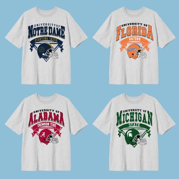 Retro College Football Helmet Shirt 2025, Game Day NCAA T-Shirt, Unisex Fan Top, All Team Spiritwear for Men Women,...