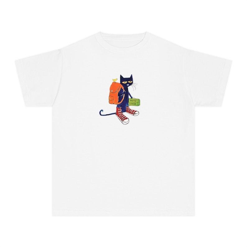 Retro Cool Cat School Baby Tee, Babytee Y2k School Shirt, Quirky Vintage Graphic Top, Y2k Outfit, Funny 90s Tshirt,...