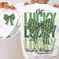 Retro Coquette St Patrick's Day Bow Shirt, Not lucky simply Blessed Roman 4:7-8 Shirt, Bible Verses Shirt, patrick Cross...