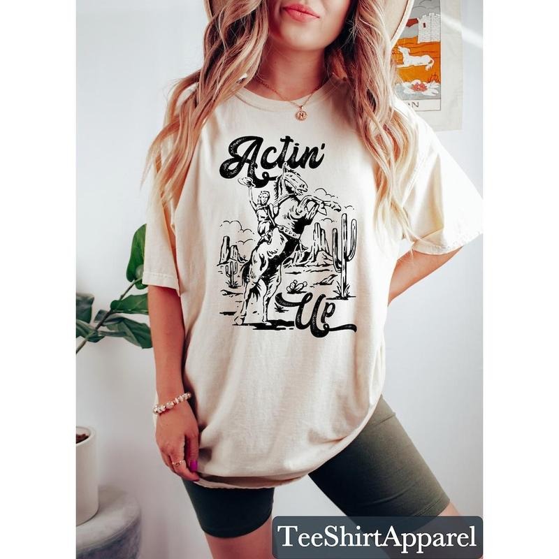 Retro Cowgirl Shirt, Western Graphic Tee, Western Shirt, Cowgirl Tshirt, Rodeo Shirts, Trendy Country Girl Western...