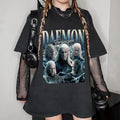 Retro Daemon Targaryen Shirt, Vintage 90's Bootleg Shirt, House of the Dragon Tee, Graphic Shirt crew neck plaid Cotton...