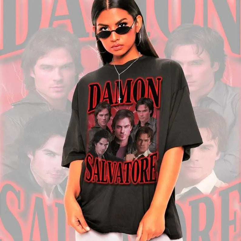Retro Damon Salvatore Shirt-Damon Salvatore Sweatshirt Hoodie | GrindPrints.com