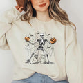 Retro Dancing Skeleton Sweatshirt, Funny Skeleton Sweater, Cute Skull Halloween, Spooky Season Tshirt, Womens Halloween...