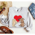 Retro Dog Lovers Sweatshirt, Vintage Valentine's Day Sweatshirt, Crew Neck, Women's, Crewneck, Valentine's Day, Love,...