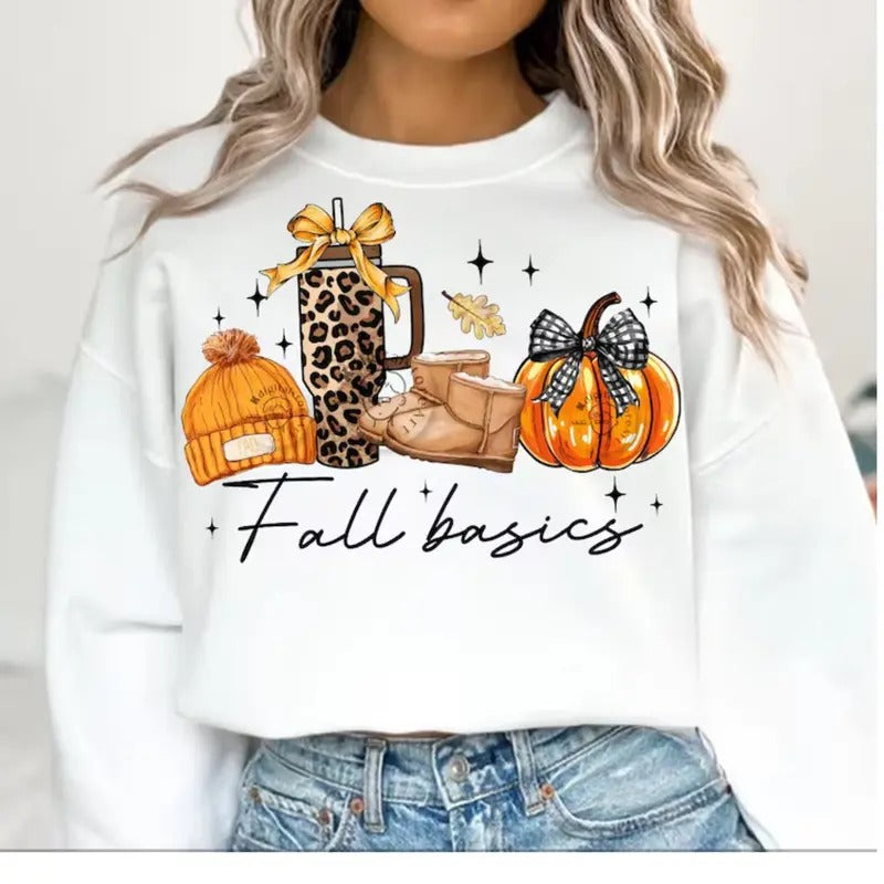 Retro Fall Basics Retro Fall Pumpkin Bow DRG Fall Coquette Bow DRG Fall Autumn Girly Girl Autumn Sublimation T-Shirts, Hoodie, Sweatshirt