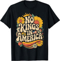 Retro Floral 70s Shirt Women No King In American Democracy T-Shirt | Unisex Cotton Tee Gift, Crewneck, Short Sleeve...