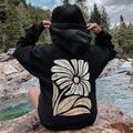 Retro Flower, Bold Floral, Boho Hoodie T-Shirts, Sweatshirt | GrindPrints.com