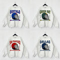 Retro Football All Team Helmet Sweatshirt, Vintage Unisex In Ash Grey For Fan Sport T-Shirts, Hoodie | GrindPrints.com