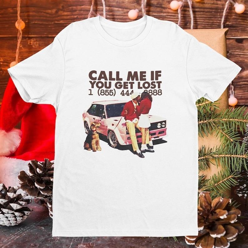 Retro Funny Call Me If You Get Lost Graphic Short Sleeve Crewneck Unisex T-Shirt, Vintage 90s Inspired Custom Tee, Tyler...