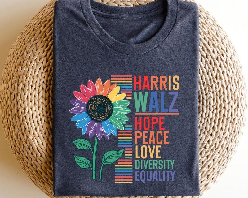 Retro Funny Kamala Harris Tim Walz 2024 Unity Over Division Democrat Harris Election 2024 Graphic TShirt for Women, Full...