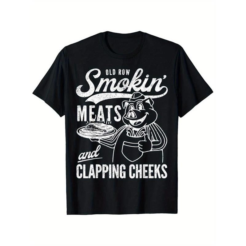 Retro Funny Old Row Smokin' Meats And Clapping Cheeks T-Shirt made in usa Hoodie, Sweatshirt | GrindPrints.com