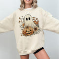 Retro Ghost Sweatshirt, Vintage Floral Ghost Halloween Crewneck, Cute Pumpkin Sweater, Flower Halloween Shirt, Retro Fall...