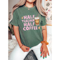 Retro Half Teacher Half Coffee Shirt, Funny Coffee Lover Teacher Shirt, Back to School Shirt, Elementary School Teacher ...