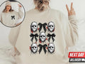 Retro Halloween Coquette Bow Sweatshirt, Halloween Shirt, Spooky Season Shirt, Aesthetic Fall Shirt, Halloween Vintage...
