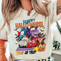 Retro Halloween Shirt Halloween Car Shirt Lightning Mcqueen Shirt Halloween Family Trip Shirt Trick Treat Shirtstyle{N002}2 T-Shirts, Hoodie, Sweatshirt