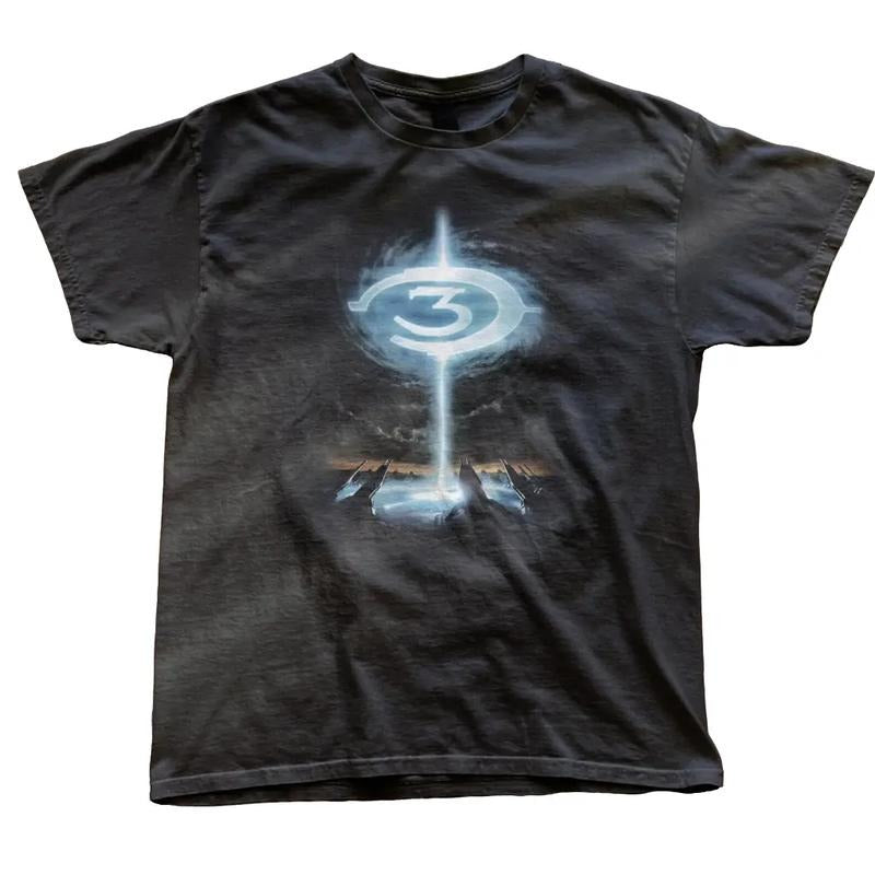 Retro Halo 3 logo tee, black tshirt Vintage Gaming Shirt Y2k promotional tee, Fashion Cotton, Full Colors, Full Sizes...