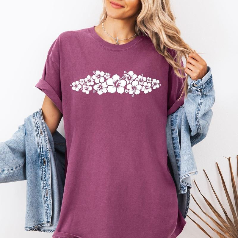 Retro Hibiscus Minimalist Beach Summer Flowers Comfort Colors Comfort Colors T-Shirts, Hoodie, Sweatshirt