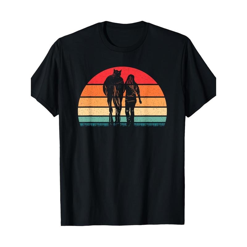 Retro Horse Lover Horseback Riding Cowgirl Ranch 100% Cotton T-Shirt made in usa Hoodie, Sweatshirt | GrindPrints.com