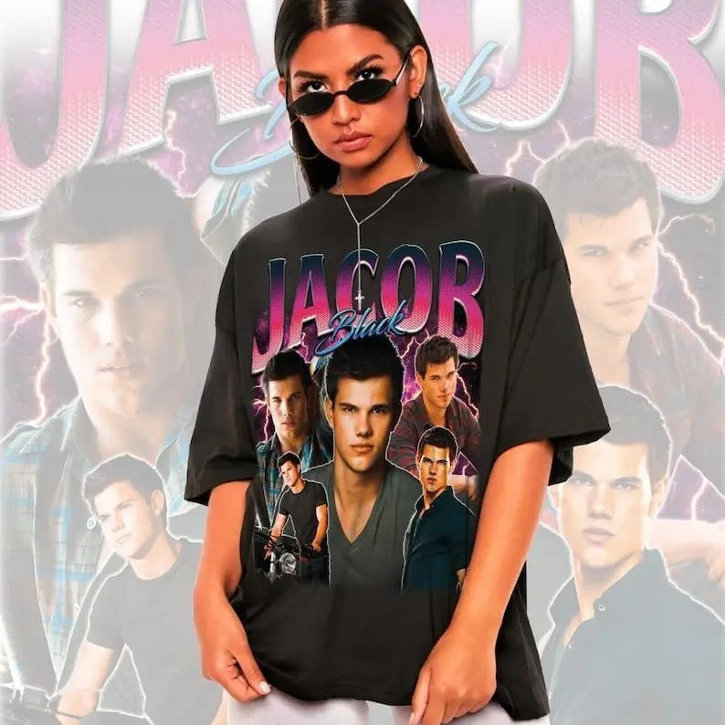 Retro Jacob Black Shirt-Jacob Black Tshirt,Jacob Black T shirt,Edward Cullen Shirt,Robert Pattinson Shirt,Team Jacob...