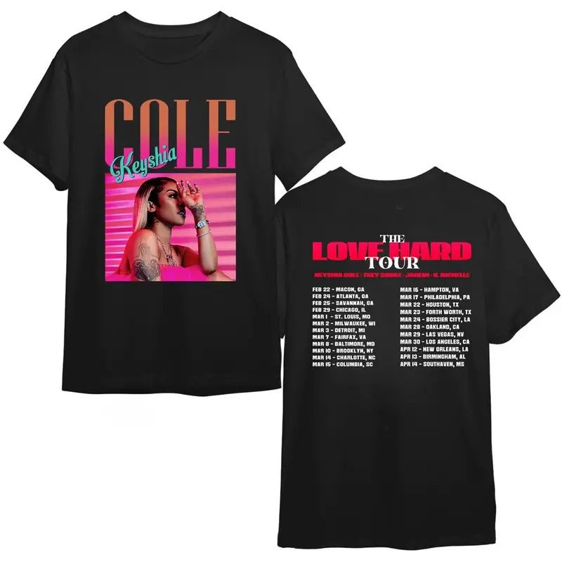 Retro Keyshia Kole Tour Shirt Vintage Love Hard Tour 2024 Shirt T-Shirts, Hoodie, Sweatshirt