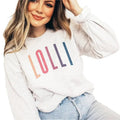 Retro Lolli Ombre Sweatshirt, New Grammy, Lolli Shirts, Pregnancy Reveal, Gift, Unisex Cotton Hoodie | GrindPrints.com