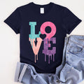 Retro Love Dripping Paint, Super Soft Tshirt, Valentine's Day Hoodie, Sweatshirt | GrindPrints.com