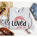 Retro Loved Rainbow Sweatshirt, Vintage Valentine's Day Sweatshirt, Crew Neck, Women's, Crewneck, Valentine's Day, Love,...