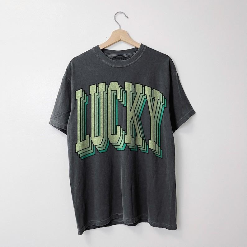 Retro Lucky Shirt Vintage Tshirt, St Patricks Day T-shirt, Lucky Shirt, St Pattys Lucky Shirt Casual Top Hoodie, Sweatshirt