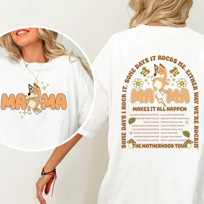Retro Mama Blueyyy Shirt, Blueyy Mom Life Sweatshirt, Funny Mom T- Shirt, Mother Day BBlueyy Shirt Hoodie | GrindPrints.com
