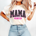 Retro Mama Est 2025 T-Shirt, Pink Mama T-Shirt, Mothers Day T-Shirt, New Mama T-Shirt, Leopard Mama Varsity T-Shirt, Mama...