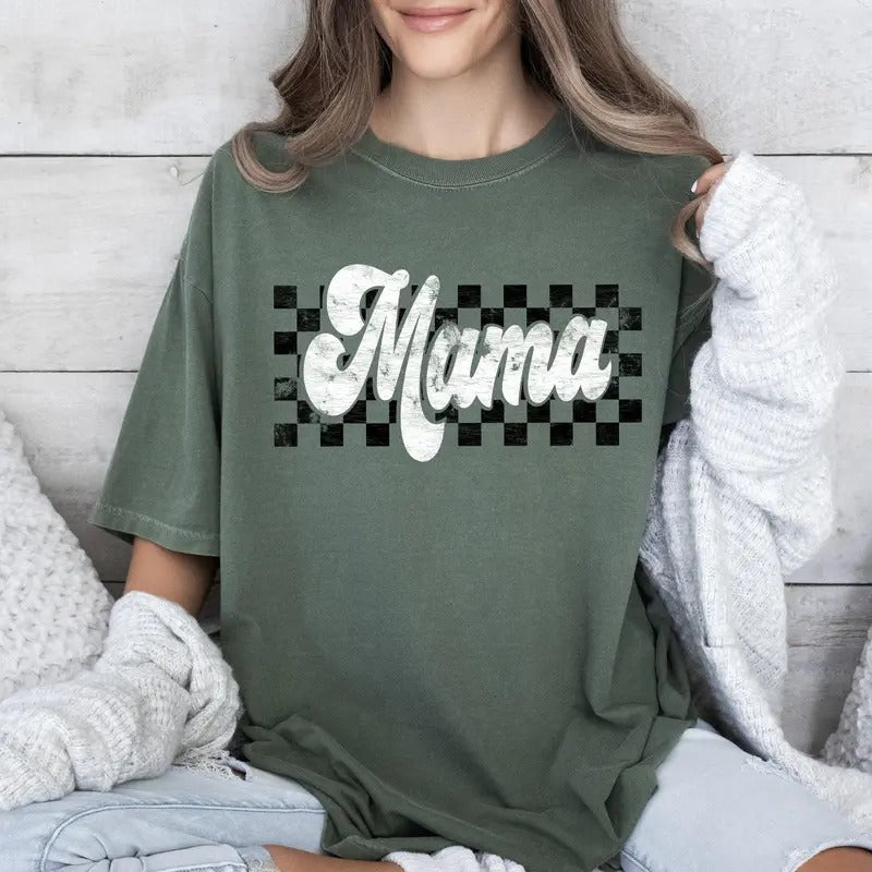 Retro Mama, Vintage Comfort Colors Tshirt, Women's Crew Neck, Crewneckstyle{n002}2 Hoodie, Sweatshirt | GrindPrints.com