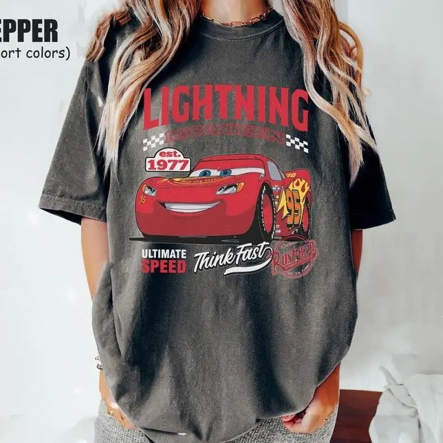 Retro McQueen Cars Shirt, Cars Movie T-Shirt, Lightning McQueen Shirt, Piston Cup Champion Shirt, Lightning McQueen...
