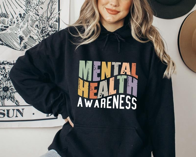 Retro Mental Health Awareness Sweatshirt, Anxiety Hoodie, Therapist Gift Sweatshirt, Psychology Lover Sweatshirt, School...