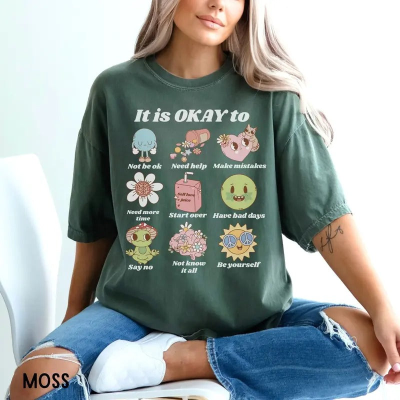 Retro Mental Health Cute Anxiety Shirt Mental Health Matters Self Care T-Shirts, Hoodie, Sweatshirt