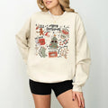 Retro Merry Christmas T-Shirt, Cute Holiday Santa Sweatshirt, Cute Xmas Doodles Sweater, Gift For Christmas Hoodie