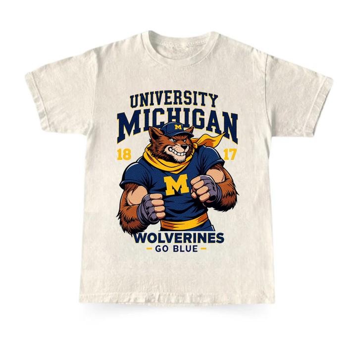 Retro Michigan Football Cotton T-Shirt Unisex Design Hoodie, Sweatshirt | GrindPrints.com