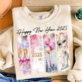 Retro New Year 2025 New Year Shirt Disco Ball Shirt Pink Gold Glitter Brushstroke Shirt New Year New Me Shirt Brushstroke 12 New Chapters T-Shirts, Hoodie, Sweatshirt