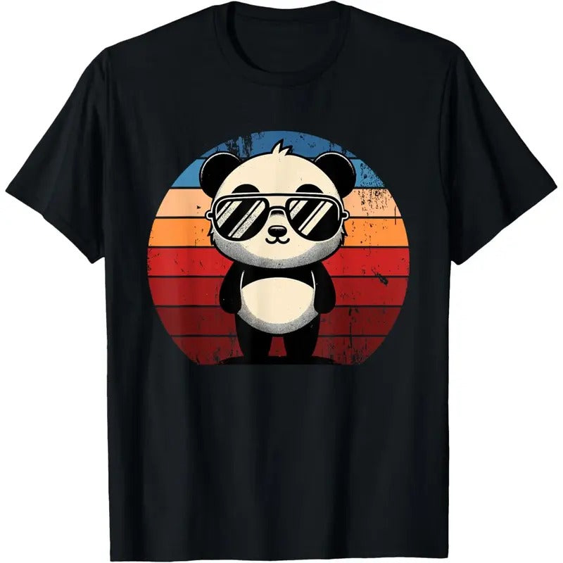Retro Panda in Sunglasses BBQ Pool Party Funny Panda T-Shirt Made in USA Hoodie, Sweatshirt | GrindPrints.com