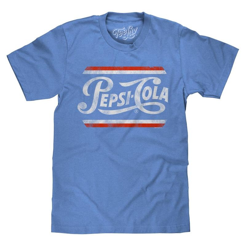Retro Pepsi Cola Logo T-Shirt - Light Blue Hoodie, Sweatshirt | GrindPrints.com