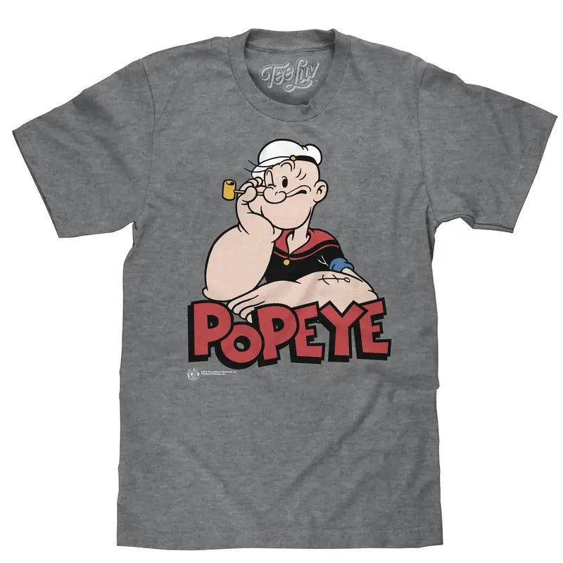 Retro Popeye T-Shirt - Graphite Gray Heather Hoodie, Sweatshirt | GrindPrints.com
