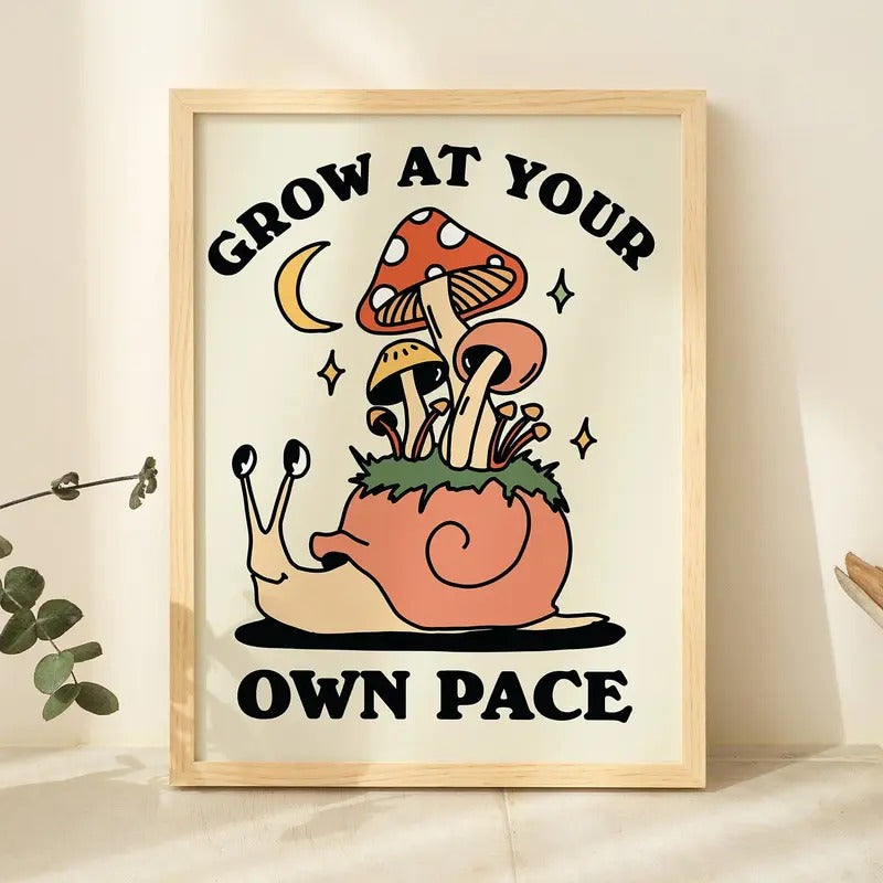 Retro Quote Wall Print, Colorful Wall Art Illustration, Groovy Wall Decor Gift, Large Classroom Art Print, Office Art...