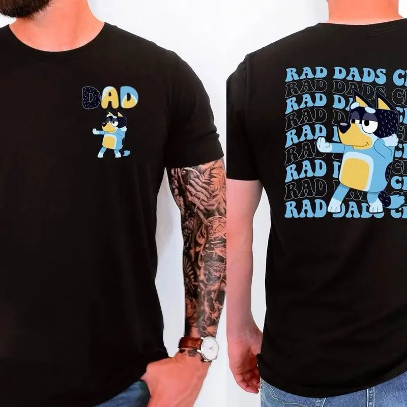 Retro Rad Dads Club Bluey Shirt, Bluey Cool Dads Club Sweatshirt, Retro Bandit Heeler Shirt, Father's Day T-Shirt, Dad...