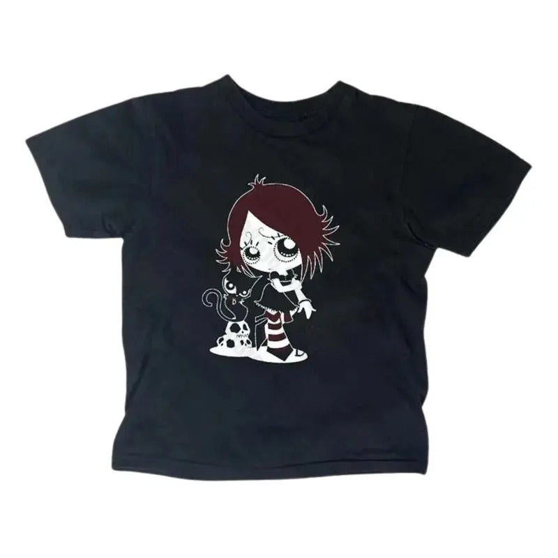 Retro Ruby Gloom Baby Tee, Emo Scene 2000s Clothes, Y2k Top Women Streetwear, Grunge 2000s, Women Fitted T-Shirt, Casual...