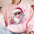 Retro Santa Christmas Blowing Bubble Sweatshirt, T