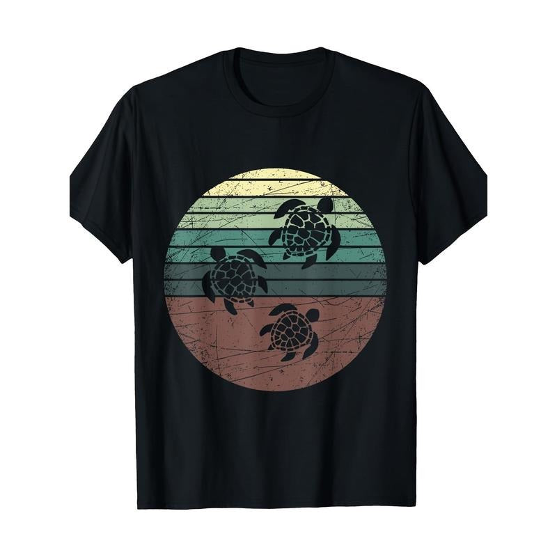 Retro Sea Turtle. 220 Grams100% Cotton T-shirt made in usa Hoodie, Sweatshirt | GrindPrints.com