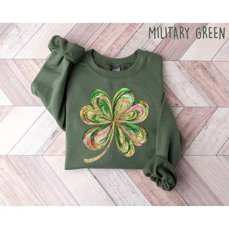 Retro Shamrock Sweatshirt, Womens Shenanigans Sweatshirt, Cute St Patricks Day Sweatshirt, Lucky Sweatshirt, Irish Shirt,...